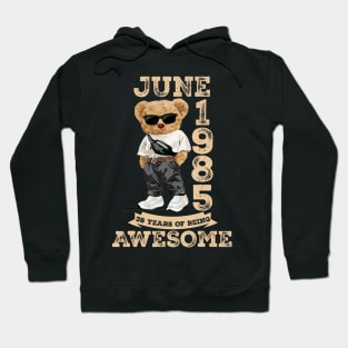 39 Years Of Being Awesome June 1985 Cool 39Th Birthday Hoodie